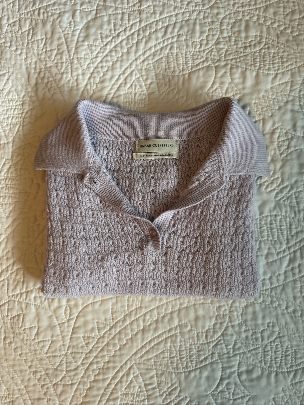 Urban Outfitters Light Purple Knit Cropped Polo